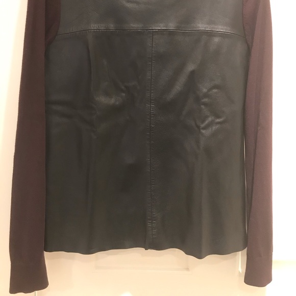 Ted Baker maroon sweater with black leather front - Picture 2 of 6